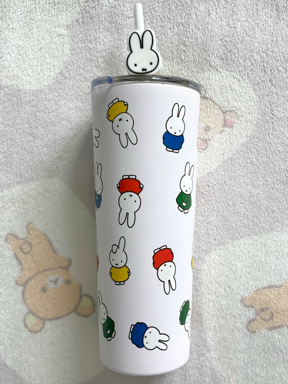 NEW Kawaii Miffy White Stainless Tumbler with Colorful Miffy Pattern 24 oz